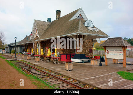 The railway station used in the film version of Montgomery`s 'Anne of Green Gables' in Kensington, Prince Edward Island, Canada Stock Photo